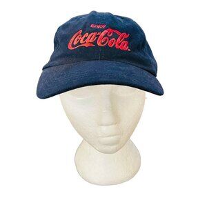 Coca Cola Brand USA Hat Navy‎ Blue Baseball Cap OS